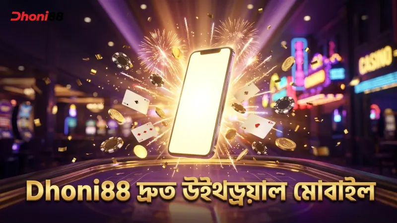 Dhoni88 উইথড্রয়াল দ্রুত ও সহজ মোবাইল প্রক্রিয়া
